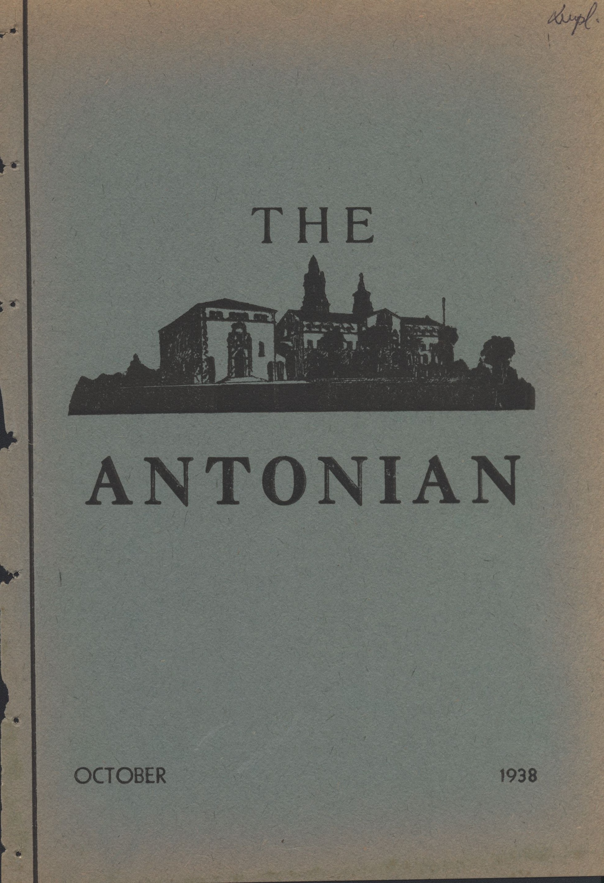 Antonian Volume 19 Issue 1 October 1938 SasArchive